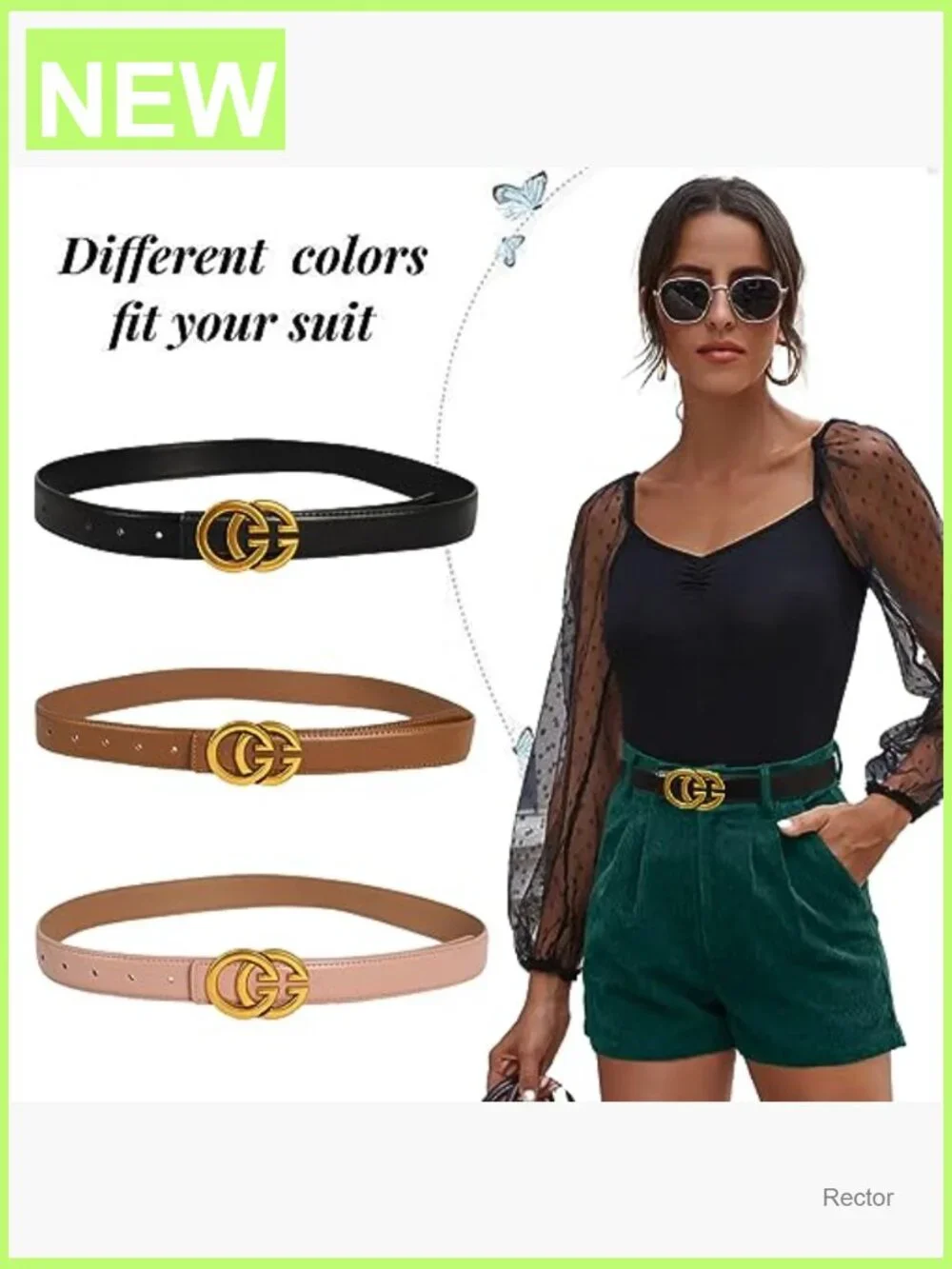 Classic Metal Buckle Faux Leather Belt for Jeans & Dresses